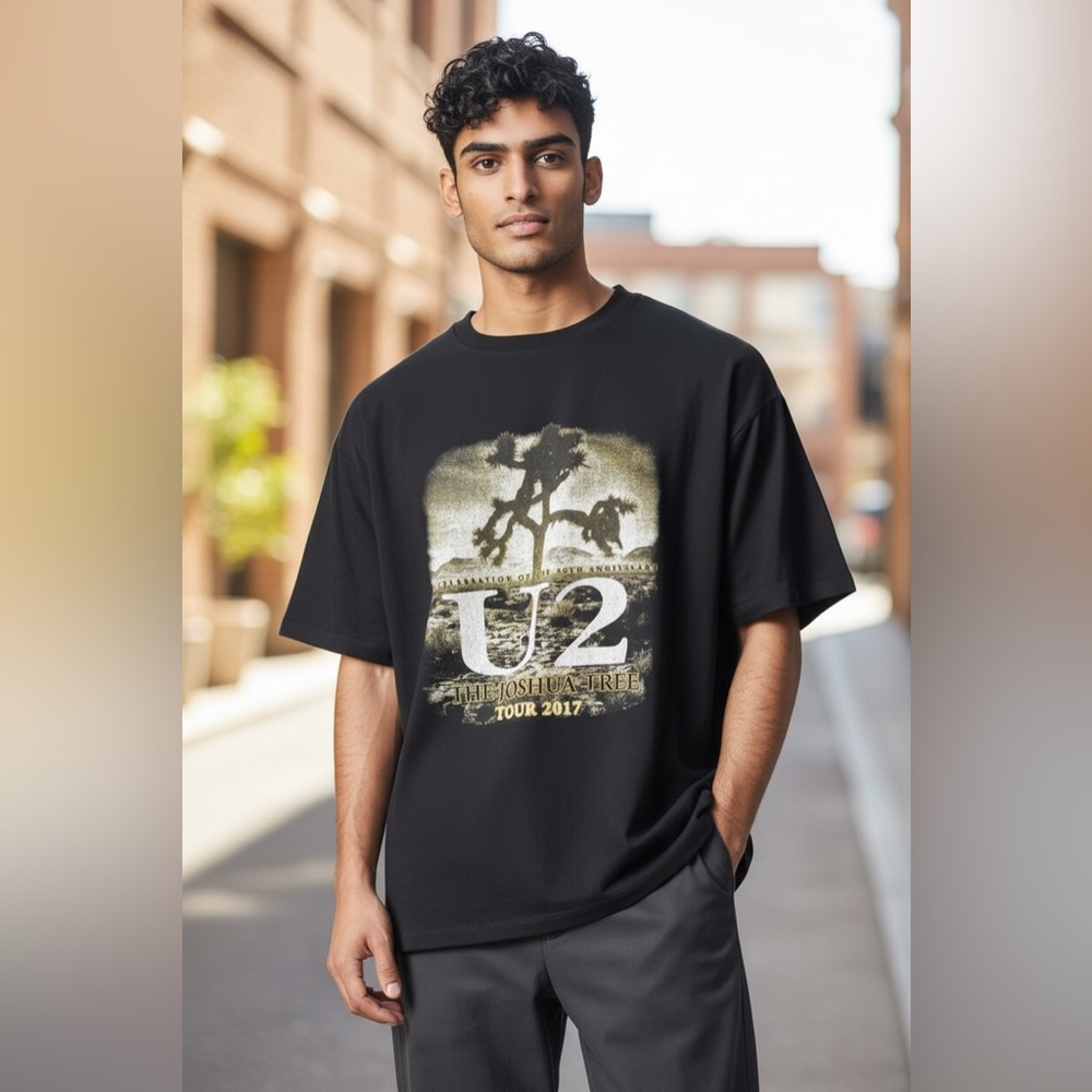 Hanes Black U2 Tour Graphic Tee